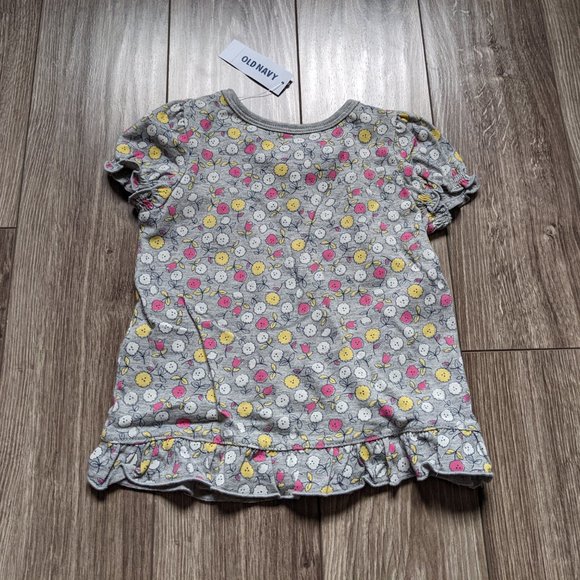 [KIDS 2/$20] NWT Baby Girl (18-24M) - OLD NAVY Ruffle Hem Short Slv Top - Picture 3 of 4